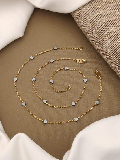 Cute Small Heat in Anklets with Gold Plating