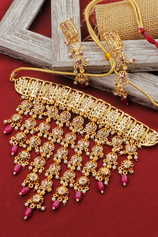 Rajasthani Aad Enamelled With Multi Color Stones