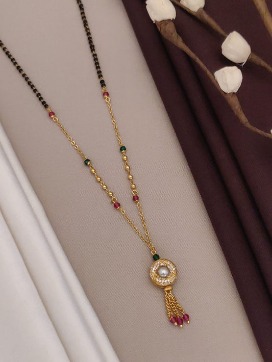 Fancy Mangalsutra with Crysat Moti