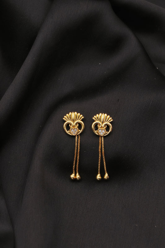 Fancy Earring with Double Heart with latkan