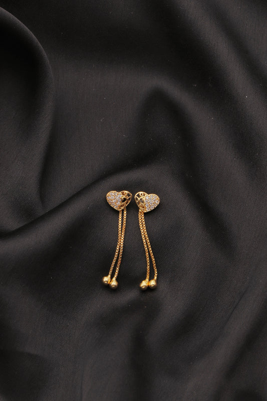 Fancy Earring Small Heart with  Latkan