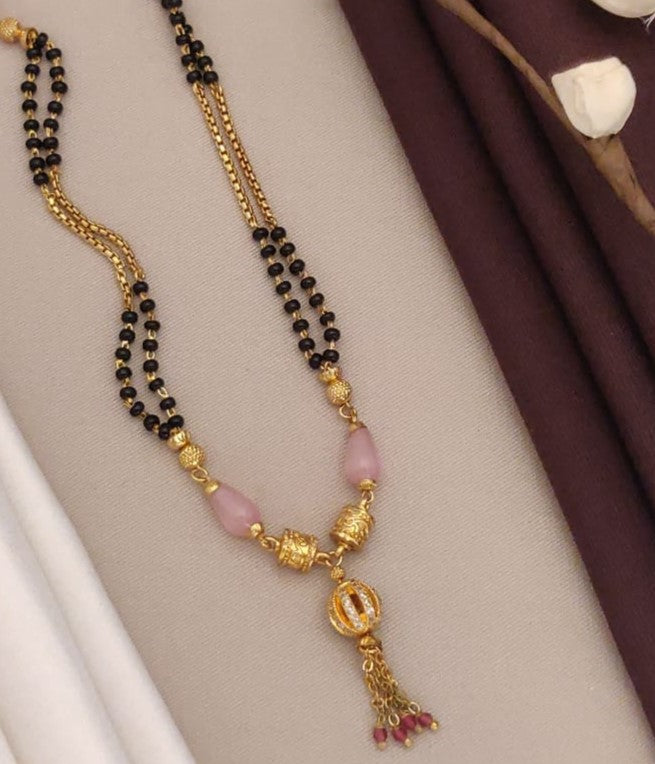 Fancy Mangalsutra with Prink Oval