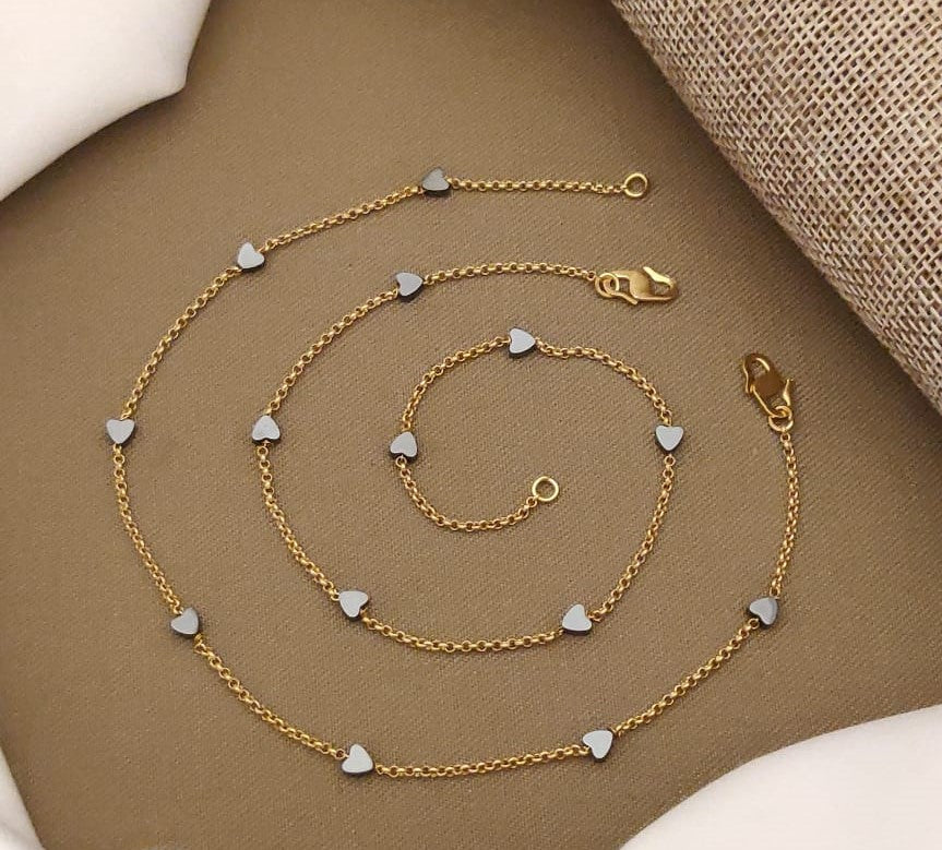 Cute Small Heat in Anklets with Gold Plating